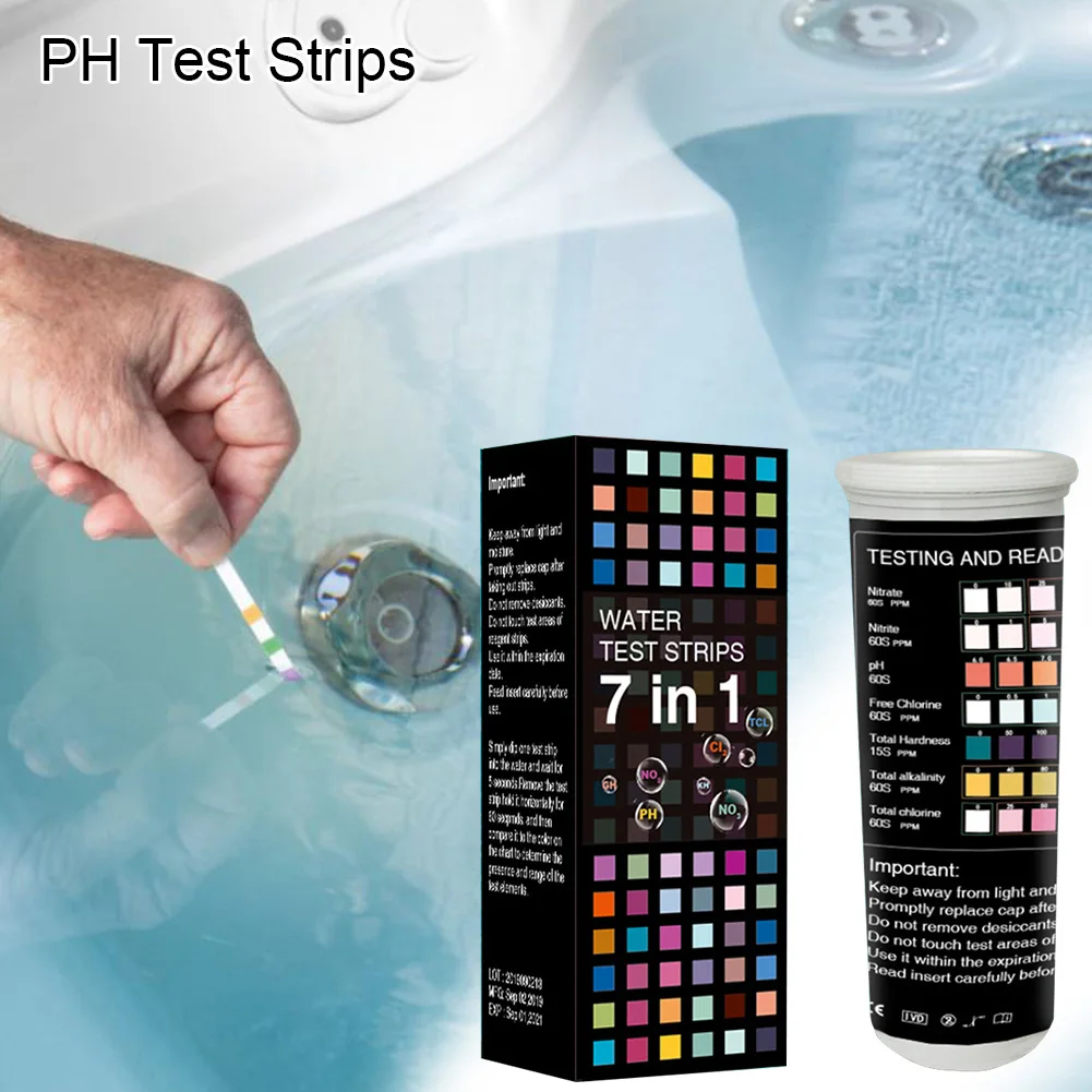 50pcs Water Quality Test Strip for Pool Spa Bath Test Paper Expriment