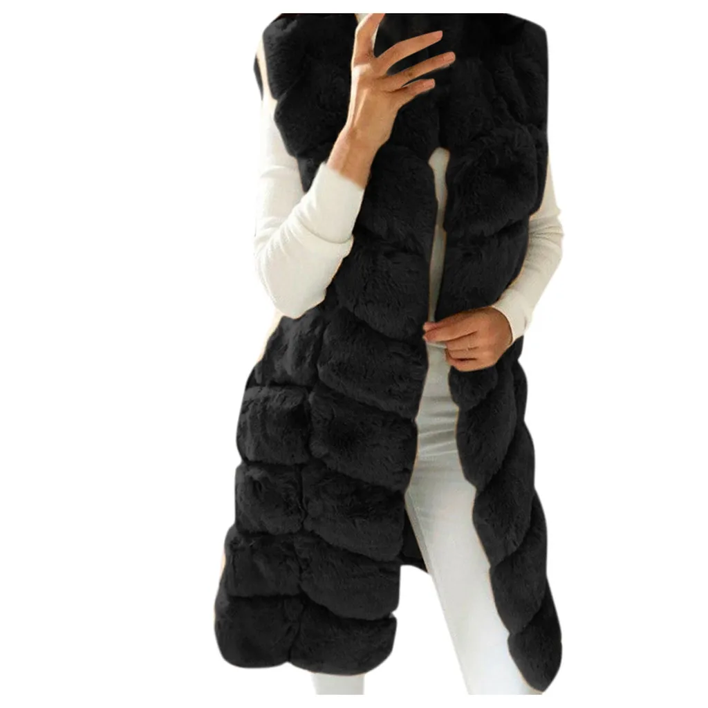 Womail пальто с искусственным мехом для девочек, повседневный жилет, пальто без рукавов, женский модный кардиган, однотонный, на пуговицах, без капюшона, верхняя одежда