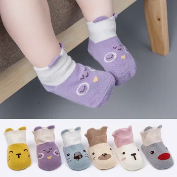 

Baby Cartoon Animal Print Socks Soft Anti-slip Infant Cotton Floor Socks Newborn Short Feet Warmers Toddler Kids Casual Socks