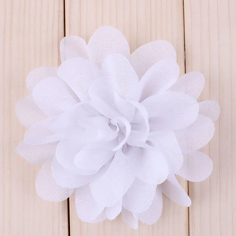 22 шт. 7 см модные Сатиновые шифоновые цветы для DIY аксессуары для волос букет тканевых цветов свадебное украшение повязка на голову