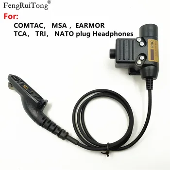 

Tactical U94 PTT For COMTAC MSA EARMOR TCA TRI NATO plug headset for Motorola APX6000 XPR6300 DP4800 MTP6550 P8200 P8268 Radio