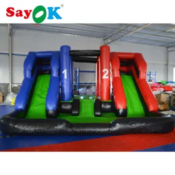 Online Free Shipping Inflatable Bouncer With Double Slide Bouncer 4.57x4.57m Inflatable Trampoline With Blower For Sale