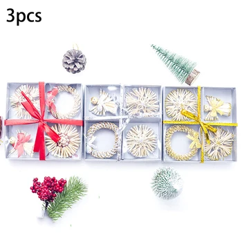 

Holiday Christmas Ornaments Seasonal Decorative 3pcs Hand Crafted Tree