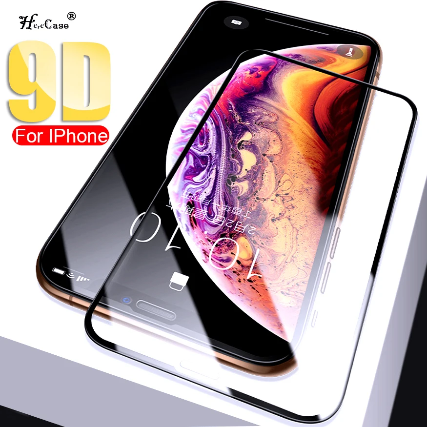 Защитное стекло 9D для Apple iphone x xs max xr 7 8 6 6s plus 12 11|Защитные стёкла и плёнки| |
