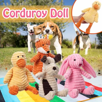 

23CM Animals Dog Chew Squeak Toys Fleece Rope Interative Toy Plush Puppy for Pet Dogs Chew Squeaking Toy Rabbit Fox and Duck