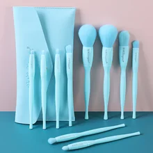 10 Pcs Set di pennelli per trucco Color caramella Set di pennelli professionali per fondotinta in polvere Blush pennelli colorati per trucco di bellezza