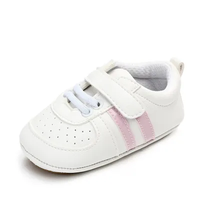 Детская обувь из искусственной кожи обувь спортивная, кроссовки для новорожденных, для маленьких мальчиков платье для девочек в полоску с рисунком обувь для новорожденных Мягкие носки с противоскользящим покрытием, не скользящая обувь - Цвет: y