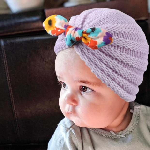 

Toddler Kids Baby Boy Girl Fashion Warm Crochet Knitted Floral Print Hat Beanie Solid Color Cap Knitwear Accessories