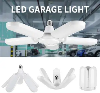 

75W E27 Deformable LED Light, Ultra-Bright LED Shop Lights for Garage,Warehouse,Workshop, 5 Adjustable Panels