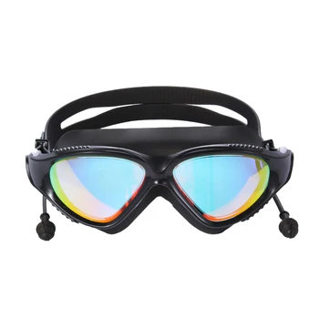 

Large Frame Colorful Plating Goggles Adjustable Ealstic Goggles Anti-Fog Waterproof Colorful Coating HD Swimming Eyewear