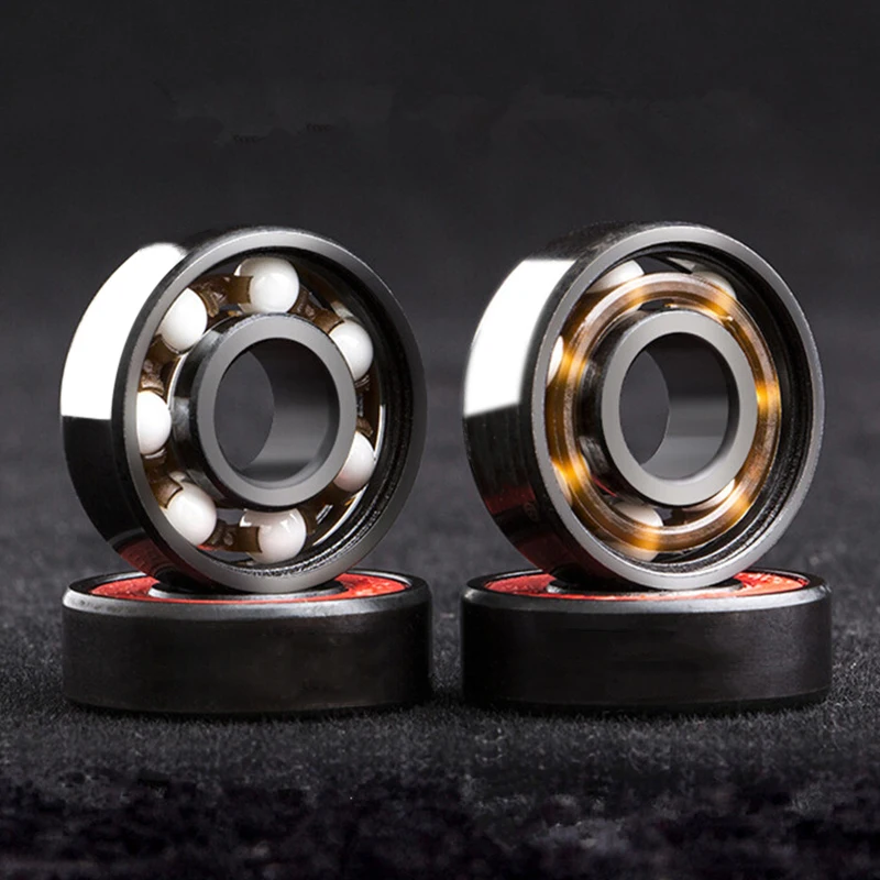 8 Pcs 608RS Ceramic Speed Wheels Bearing For Finger Spinner Skateboard