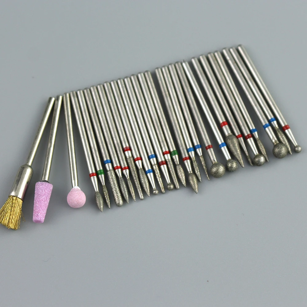 Diamond Nail Drill Milling Cutter 28 Types for Manicure Bit Burr Cuticle Clean Electric Cutter Rotary Bits Accessories nail drill bit nail drill bits nail drill nail drill set nail drill kit diamond burs