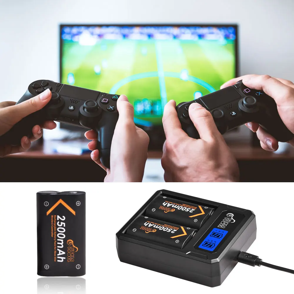 xbox one 3 pack battery and lcd usb dual charger