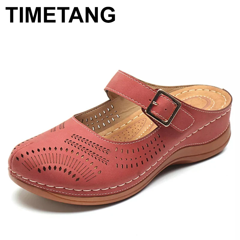 TIMETANG Новая женская обувь на плоской подошве Шлёпанцы из PU искусственного