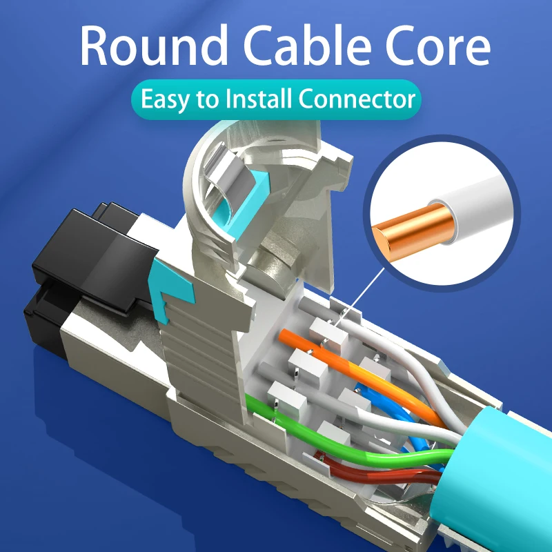 OFNPFTTH 100m CAT8 Lan Cable 40G Double Shielded OFC LSZH Jacket Aqua Color