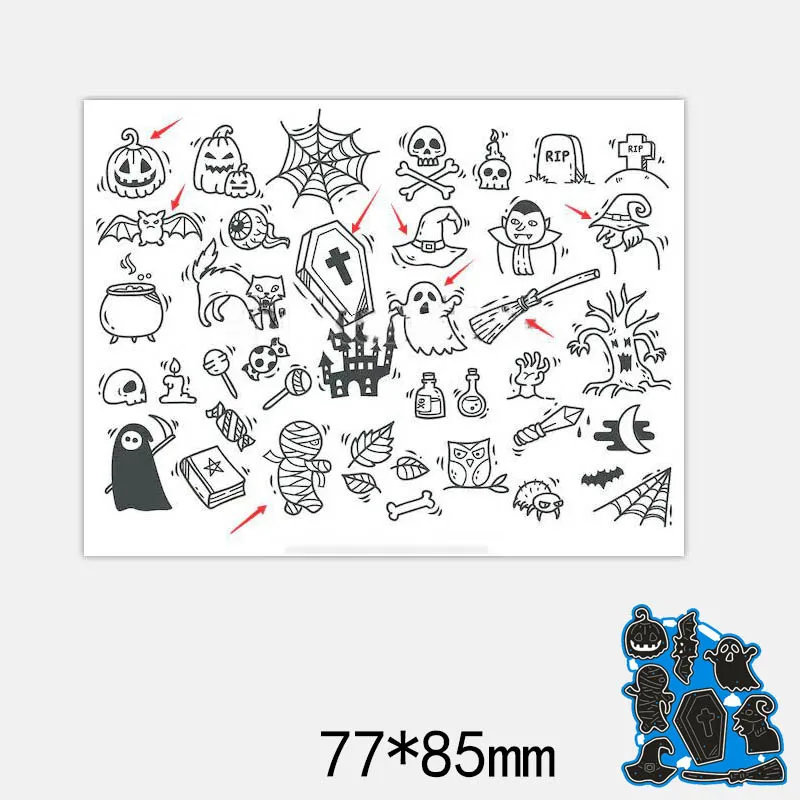 

Creative Metal Cutting Layering Die Mold Embossing Stencils DIY Scrapbook Paper Card Making Halloween