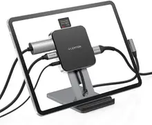 USB C Standing Dock with 4K HDMI, SD/Micro SD Card Reader, 3.5mm Aux for 2018-2020 iPad Pro ,iPad Air 4,New Surface Go/Pro 7/X