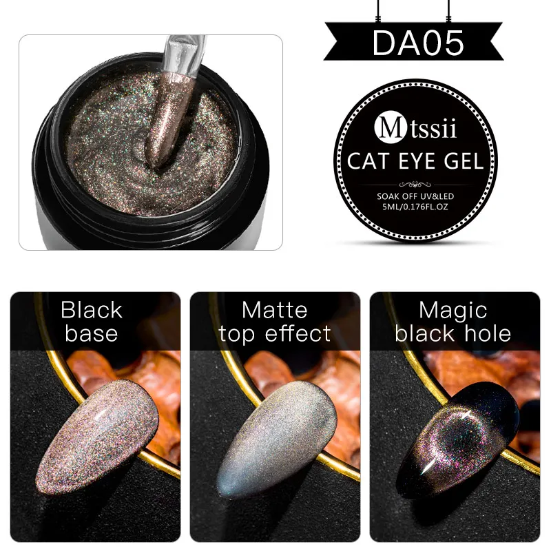 Mtssii 5 мл 9D Galaxy Cat Eyes светодиодный Гель-лак для ногтей Хамелеон для использования с магнитом УФ-лак для ногтей Блестящий гель нужен черный базовый слой - Цвет: BS08016