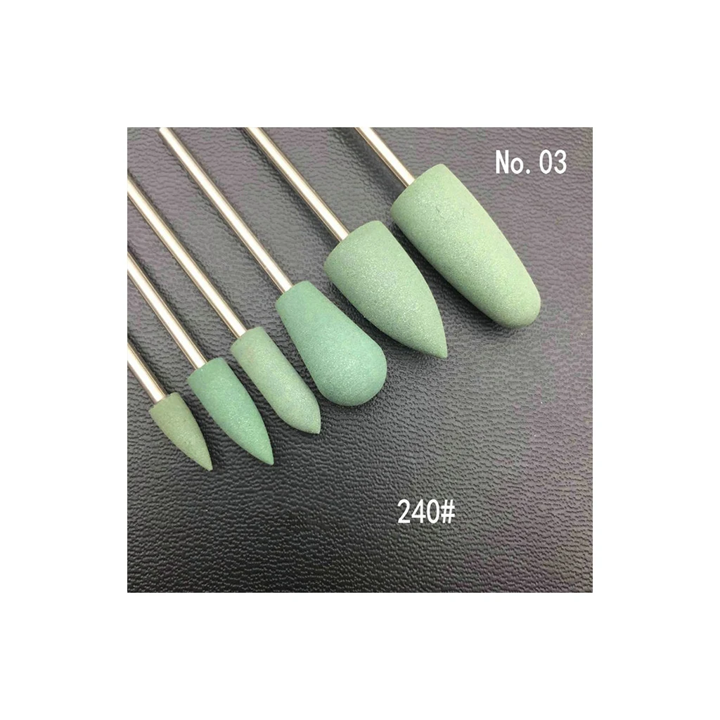 6pcs/set Rubber Silicon Nail Drill Milling Cutter for Manicure Bit Flexible Polisher Machine Electric Nail File Art Tools M7DB - Цвет: No.3