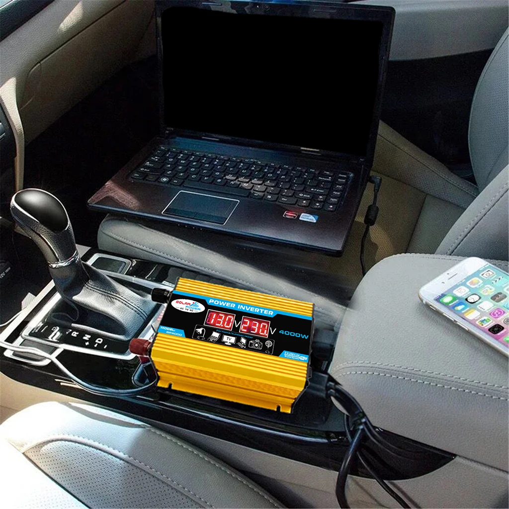 1x car power inverter DC 12V to 220V AC 50HZ 4000W Power Inverter 1x car power inverter DC 12V to 220V AC 50HZ 4000W Power Inverter