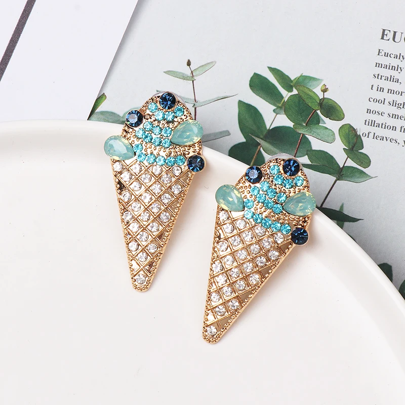 JUJIA простые Кристальные серьги Модные женские массивные синие Кристальные серьги для женщин сережки-шпильки оптом