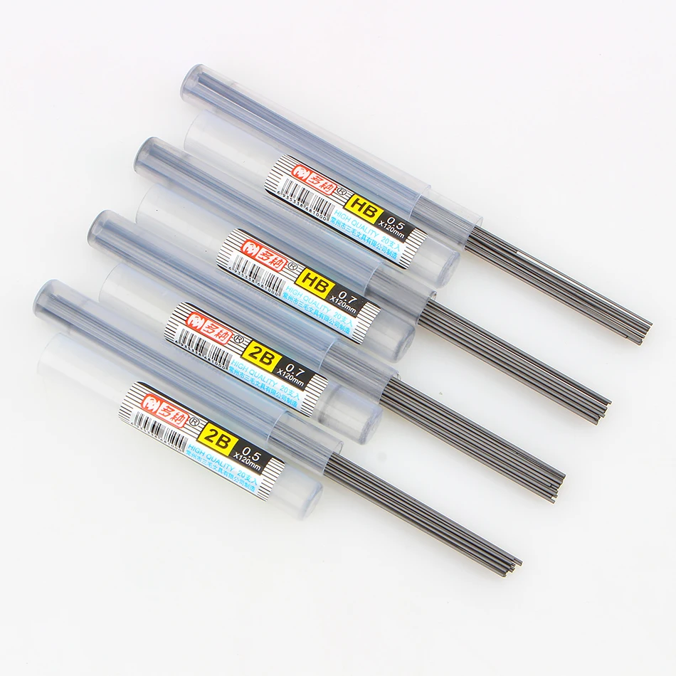 4 Pcs/lot New Style High Quality 2B HB Lead A Refill Tube 0.5 Mm / 0.7 Mm Automatic Pencil Lead for Mechanical Pencil