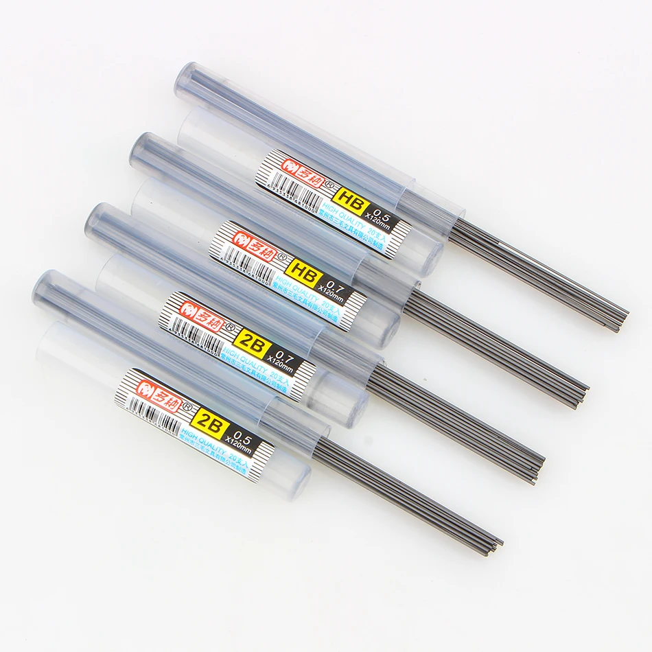 4 개 / 몫 새로운 스타일의 고품질 2B HB 리드 리필 튜브 0.5 미리 메터 /0.7 미리 메터 자동 연필 리드 기계 연필