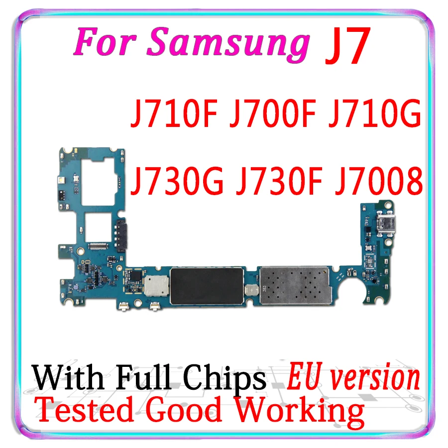 100% оригинал для Samsung Galaxy J7 J710F J710FQ F700F J710G J730G J730F J7008 разблокированная материнская