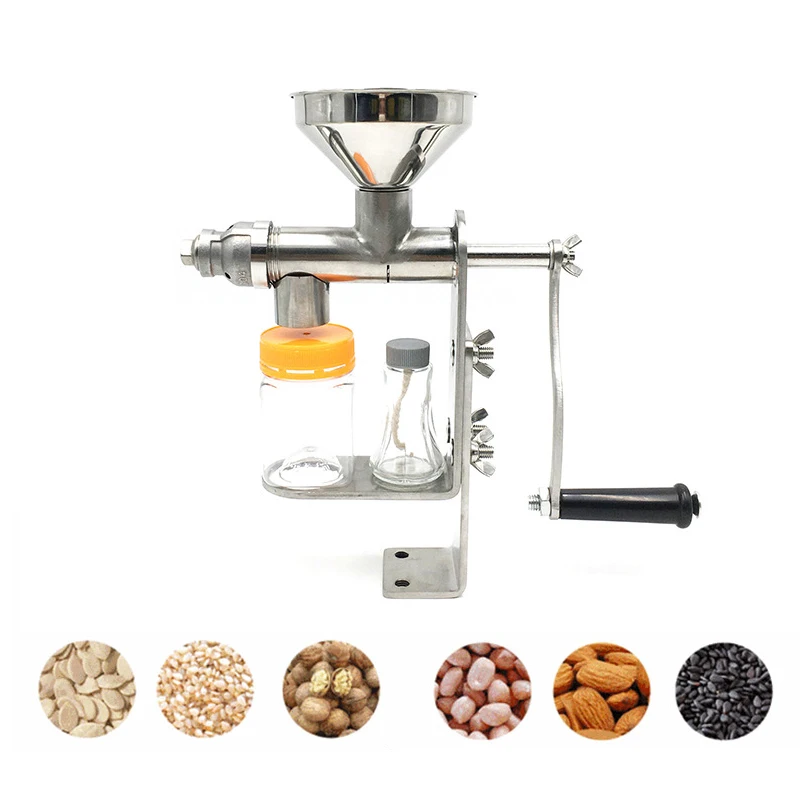 Manual Oil Press Machine Household Oil Expeller Oil Extractor Peanut Nuts Seeds Oil Presser Stainless Steel