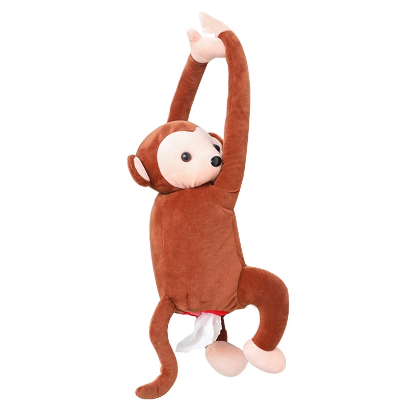  1PC Car Hanging Paper Napkin Box Portable Paper Box Handkerchief Case Comfortable Cartoon Monkey Ho