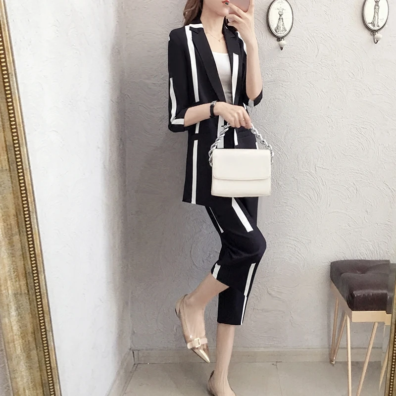 zomer nieuwe stijl Slim pak vrouwelijke темперамент режим dames tweedelige lente trend wilde hoge kwaliteit