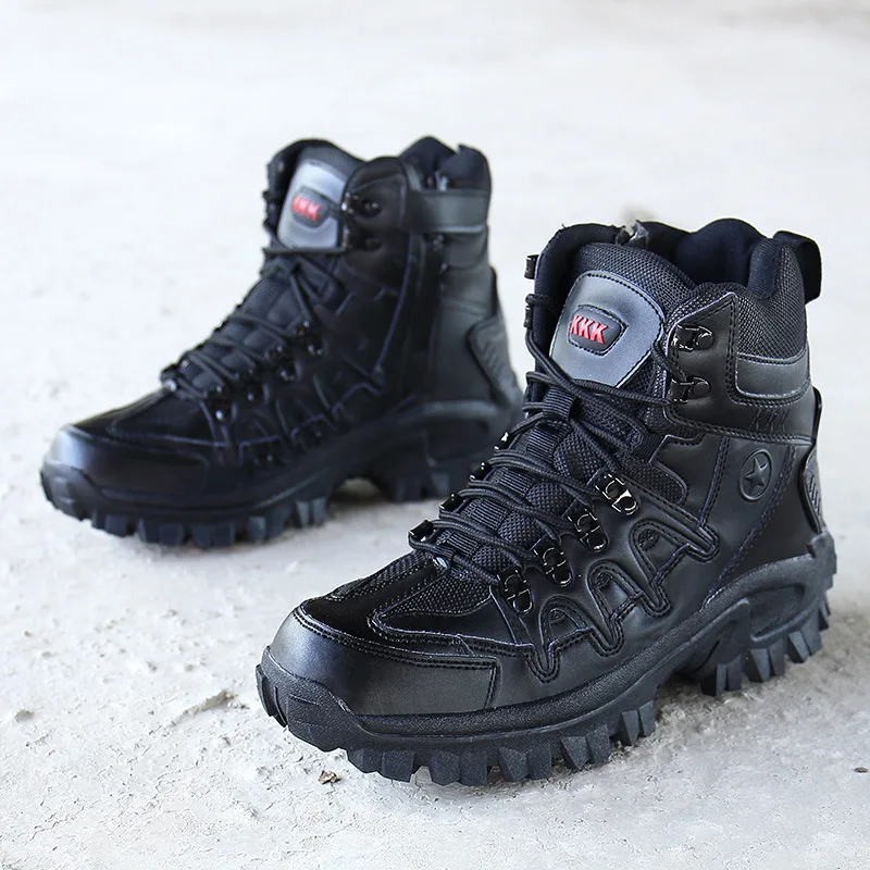 

2019 New Style Combat Boots Fashion Double-sided Plush Comfortable Open Country Training Jungle Combat Mountain Climbing Tactica