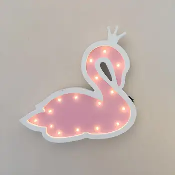 

Adeeing Cute Swan LED Night Light Cartoon Animal Marquee Wall Lamps For Kids Children Gift Party Home Room Decor