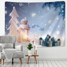 

Snowman Pine Tapestry Hippie Bedroom Blanket Bedspread Dorm Decor Throw Cover Print Wall Hanging Indian Hand Wash Woven Muslim