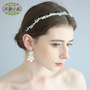 C194 Europe And America Handmade Headdress Man-made Diamond Leaf Bride Hairpin U-Shaped Diamond Set Wedding Accessories