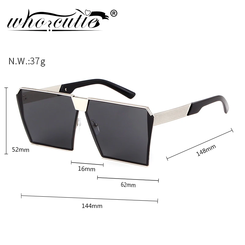 Vintage Oversized Steampunk Mirror Lens Sunglasses – Metal Flat Top Unisex Shades