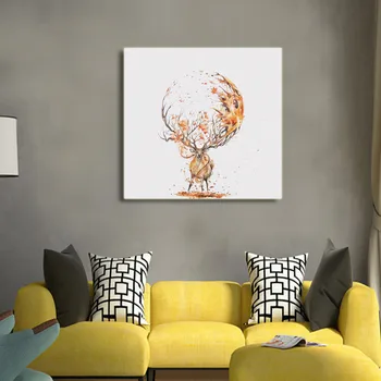 

Wall Pictur Canvas Prints Deer Canvas Painting Canvas Wall Art Poster Decorative Animal Print Tableau Mural Abstract Painting