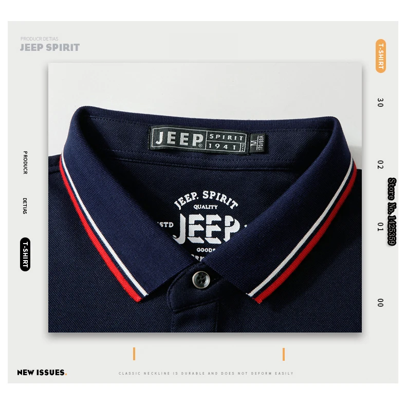 JEEP SPIRIT/брендовая мужская рубашка поло; Повседневная футболка с длинными рукавами и отложным воротником; Мужская дышащая хлопковая Футболка-поло