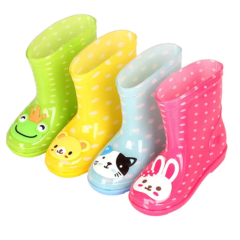 

New Cartoon Children Rain Boot Boy Girl Waterproof Shoe Kids Non-Slip PVC With Printing Four Seasons Ankle Boots Cute Rainy Shoe