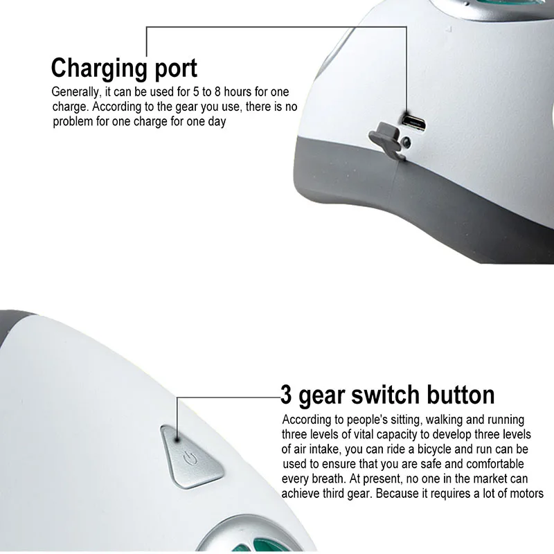 new Electric Anti-Fog Face Mask Air Purification Respirator Automatic Fresh Air Mouth Masks Saliva protection mask