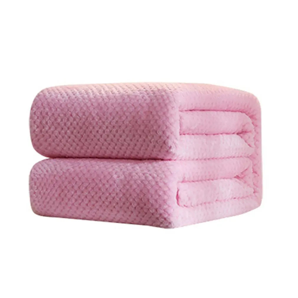 

Thicken Solid Color Mesh Pineapple Blanket Flannel Blanket Coral Fleece Japanese Air Conditioning Blanket