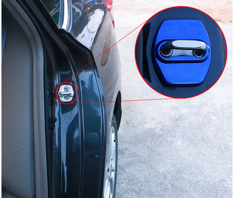 Car Door Lock Cover 4PCS Car Door Lock cover Protect Buckle Cover Latch Stop Anti Rust For Hyundai creta sticker