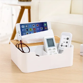 

Nordic Simple Wooden Cover Tissue Box Creative Living Room Household Tray Multi-function Storage Box Coffee Table Napkin Tray