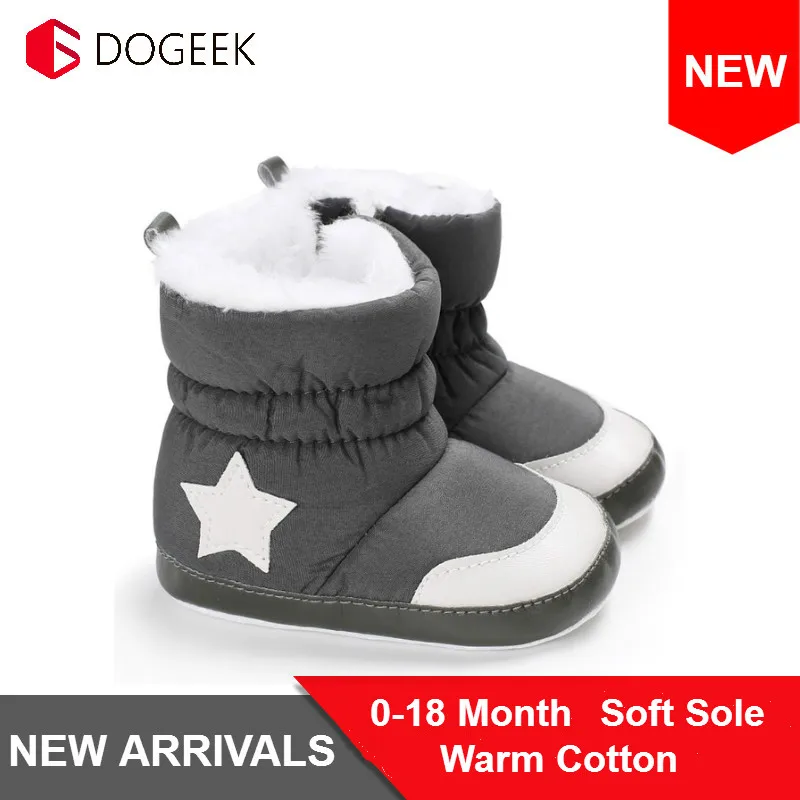 DOGEEK/0-18 месяцев, зимние пинетки для маленьких девочек и мальчиков, пинетки для малышей, зимние сапоги для новорожденных, теплая нескользящая обувь на мягкой подошве, модная обувь, не пачкается