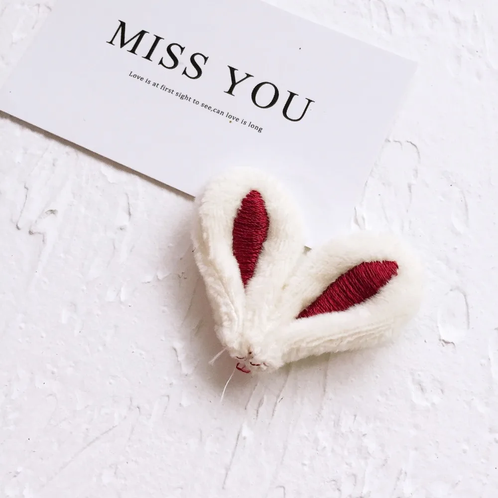 14Pcs/lot cute cartoon Rabbit ear for hair clip accessories, plush Rabbit ear appliques