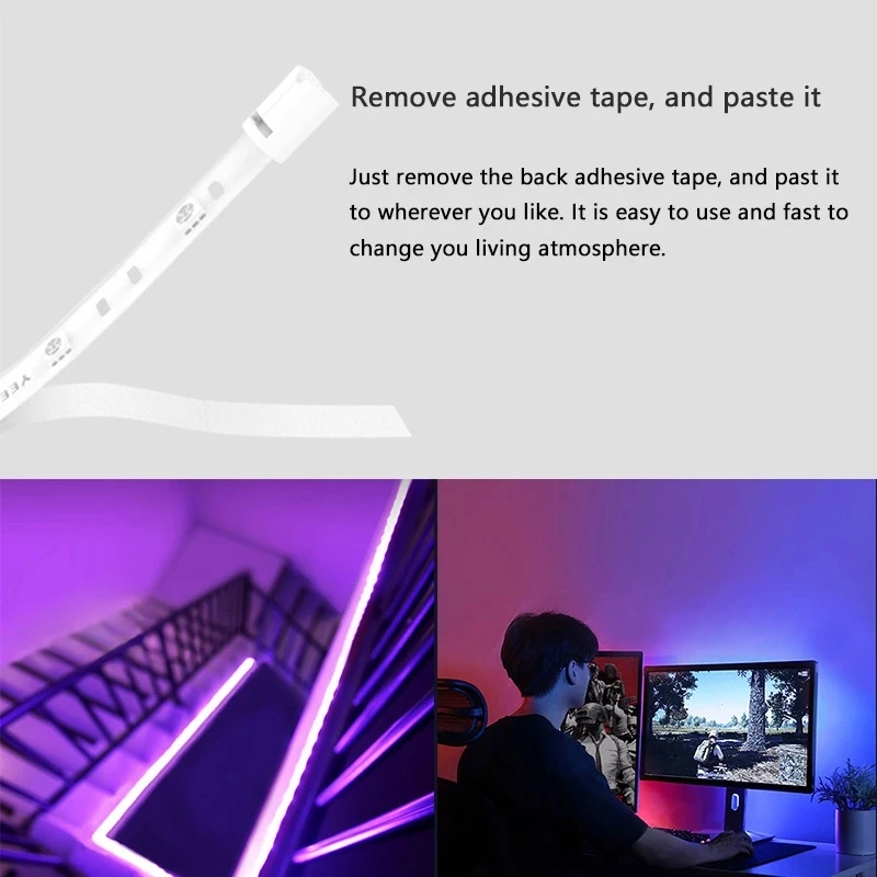 Ceny Xiaomi yeelight Inteligentna żarówka 1m wysuwana LED RGB kolor światła taśmy współpracuje z Alexa Google asystent mi automatyki domowej