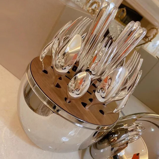 Tojásvacsorkészlet Rozsdamentes Acélból Készült Edények Luxus Evőeszközök Szüreti Minőségű Kés Villa Étkező Vacsora Nyugati - Image 3