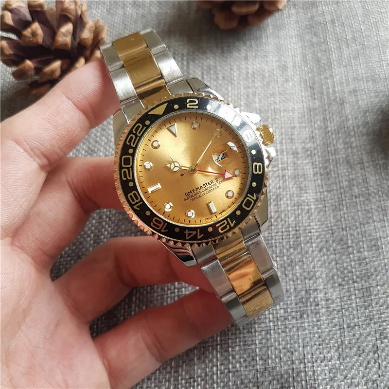 Топ люксовый бренд дизайнерские мужские часы золотые кварцевые часы спортивные мужские золотые наручные часы Подарок на годовщину для мужчины
