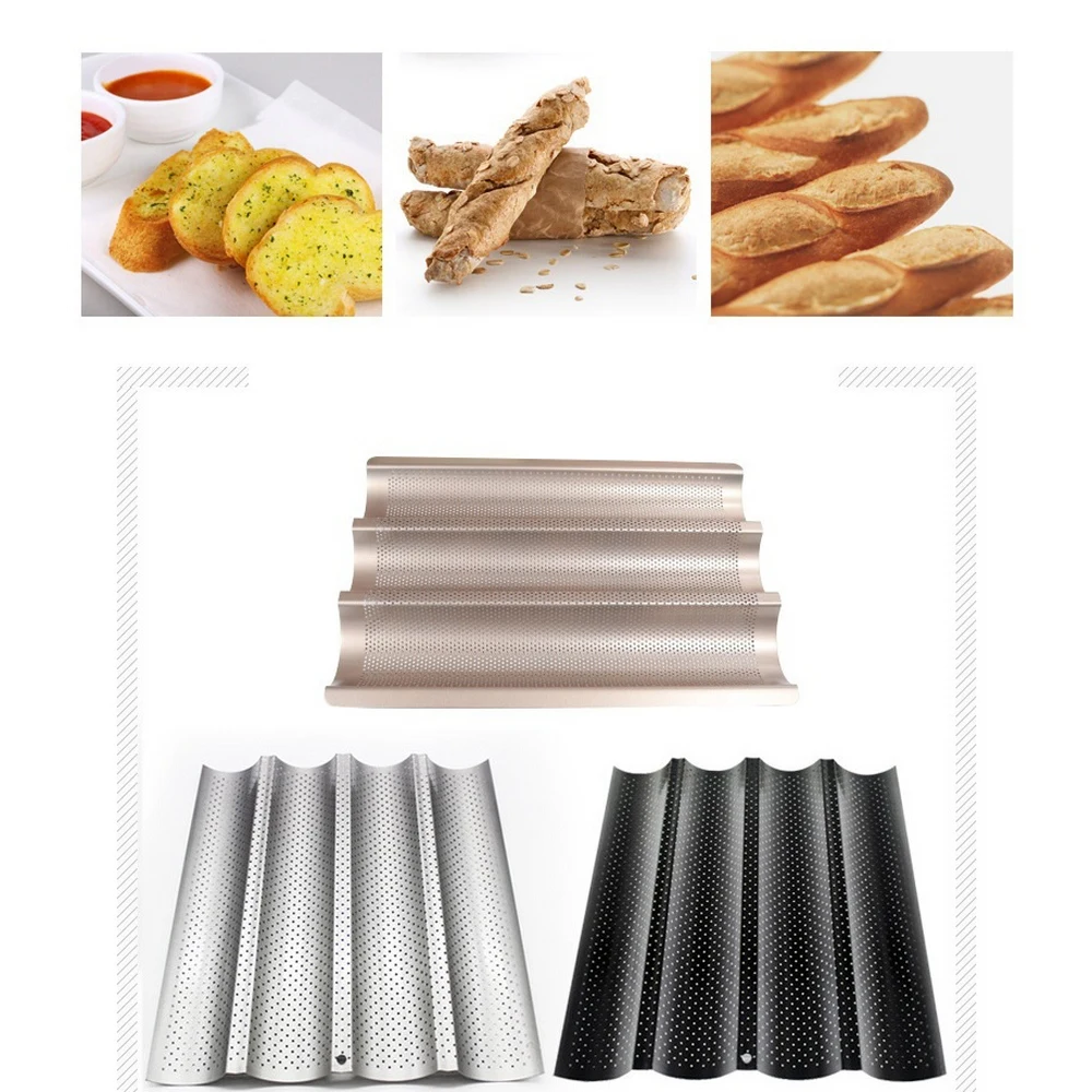 1PC Baguette Vague Plateau Cuisine Outil 4 Slots BRICOLAGE Moule à