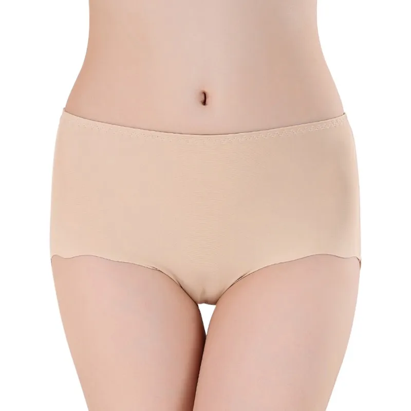 Feminine seamless trim ruffled panties plus size women's panties